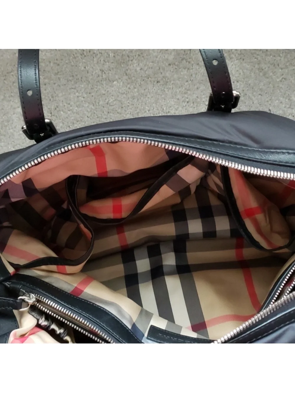 Burberry Quilted Diaper Bag.